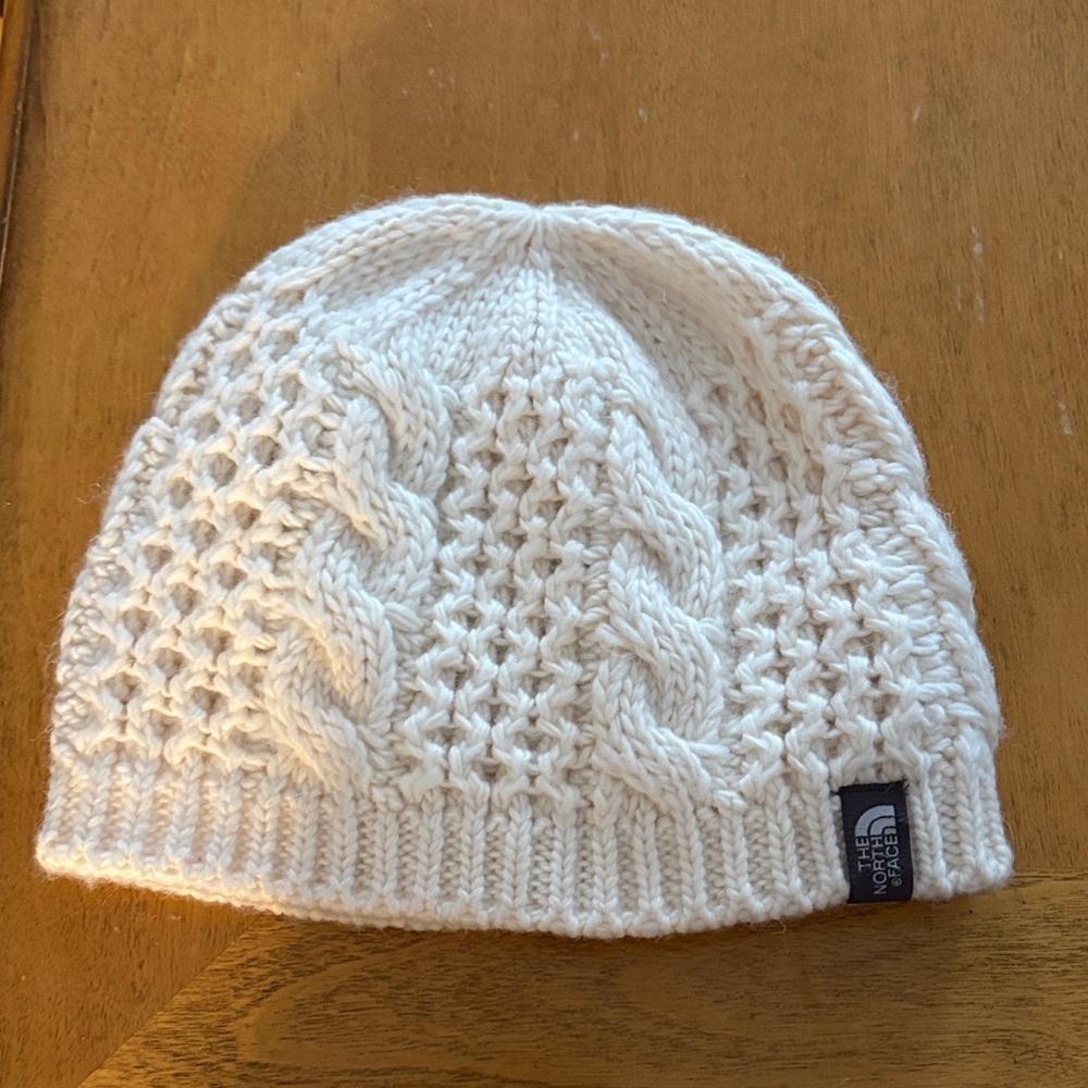 The North Face Adult Cream Cable Knit Beanie